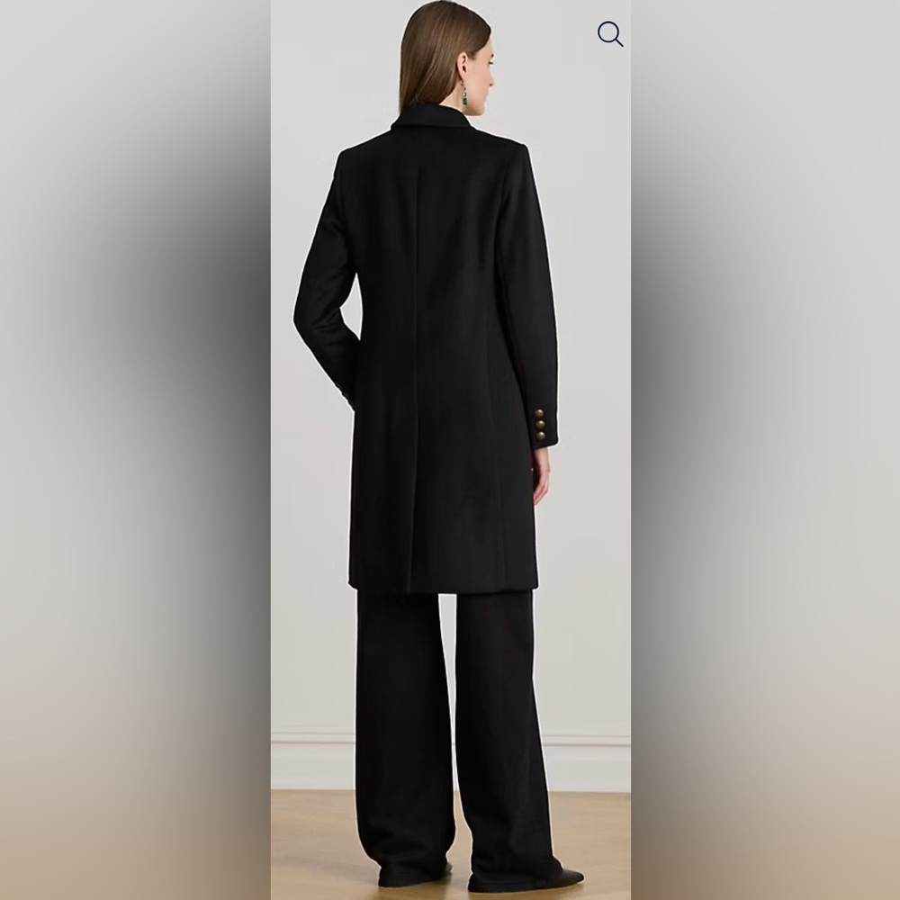 Vintage 90’s Ralph Lauren Elegant Black Blazer 100% Wool with Embroidered Crest - Picture 2 of 12